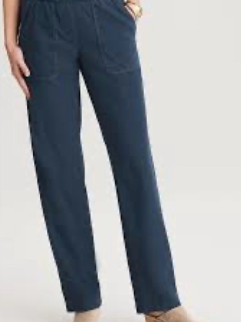 Pure Jill Garment Dyed Patch Pocket Pants XL Stretch Pull-On Elastic Waist New